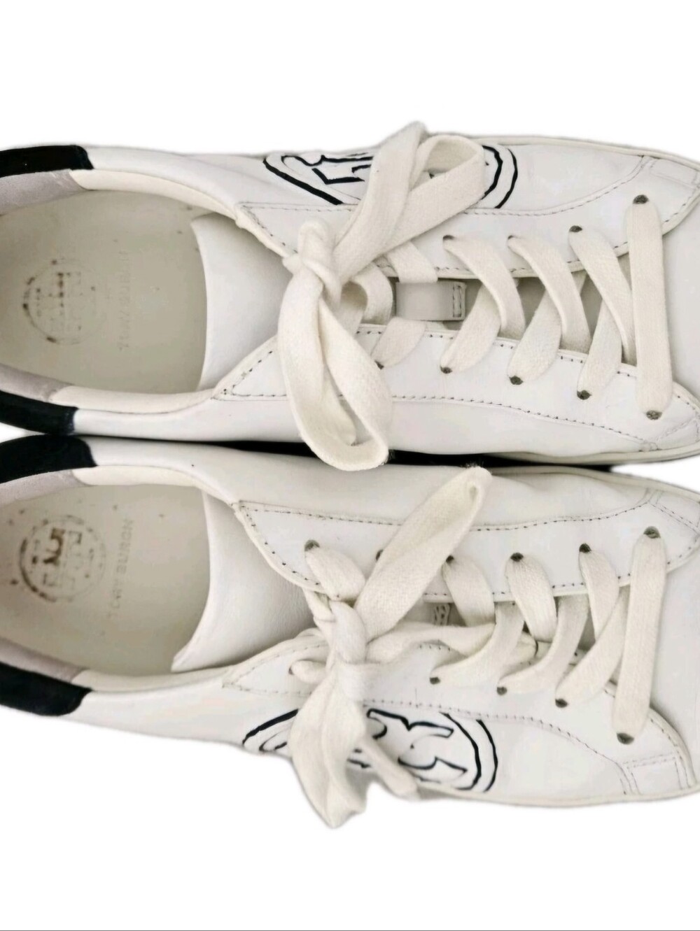 💖Tory Burch White Leather Logo Low-Top Sneaker size 7 💖 - Picture 7 of 10